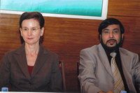 UN Resident Coordinator, Ms. Renata Dessallien and Executive Director of the Institute, Mr. Ahmad Shafi Maqsood, at the Conference on ‘Inter-Religious Cooperation in Peace Making’ jointly organized by The Embassy of the Republic of Italy and the Institute of Hazrat Mohammad (SAW).