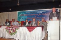 Dr. Stefan Frowein, Head of Delegation, Commission of European Communities, the chief guest of the seminar, speaking at the ‘All religion conference for Global Peace’ organized by the Institute of Hazrat Mohammad (SAW), to share its solidarity with the observance of International Peace day.