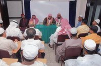 Respectable Imam of Masjid E Nabawi, giving his speech, during his visit at the Institute of Hazrat Mohammad (SAW)